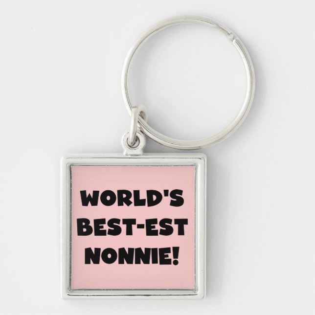 Black Text World's Best-est Nonnie Gifts Key Ring (Front)
