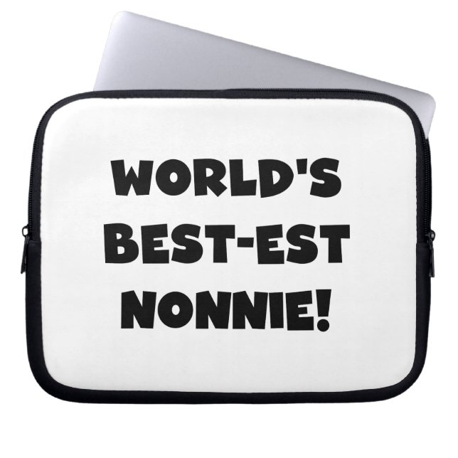 Black Text World's Best-est Nonnie Gifts Laptop Sleeve (Front)
