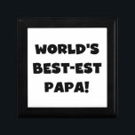 Black Text World's Best-est Papa Tshirts and Gifts Gift Box<br><div class="desc">Black text World's Best-est Papa T-shirts,  mugs,  hoodies,  cards,  tote bags,  magnets,  keepsakes,  and other world's best papa gear.</div>