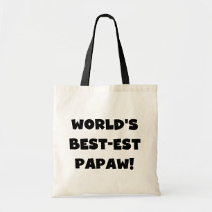 Black Text World's Best-est Papaw Gifts Tote Bag
