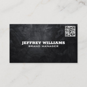 Black Texture Background   QR Code Business Card