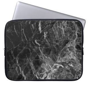 Black texture background stone laptop sleeve