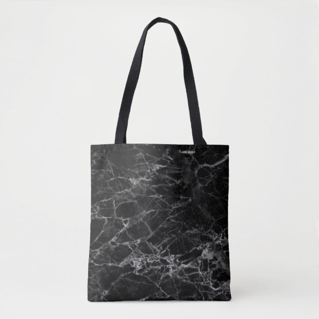 Black texture background stone tote bag (Front)