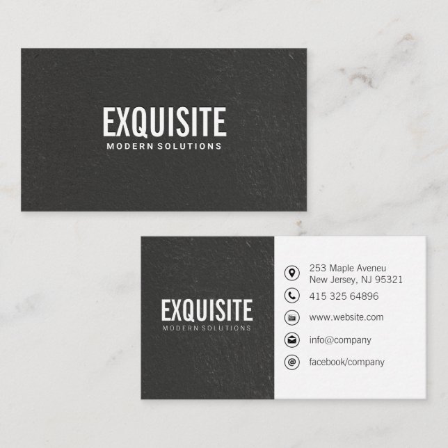 Black Texture Concrete Wall Business Card (Front/Back)