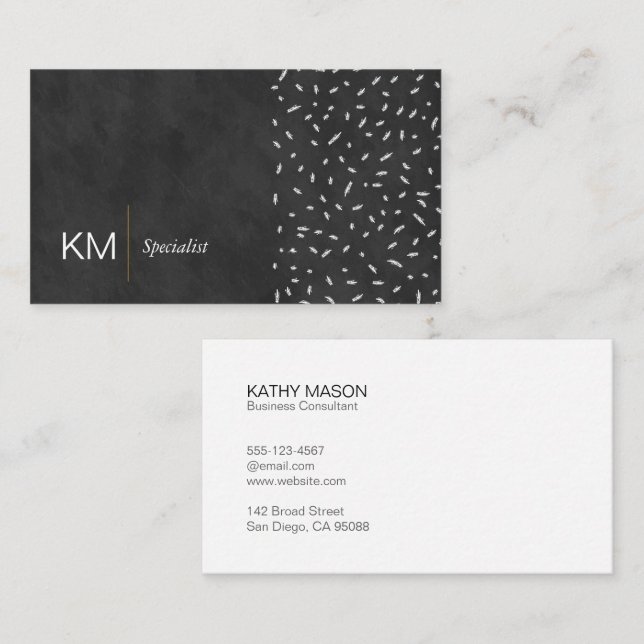 Black Texture | Simple | Artistic Patterns Business Card (Front/Back)