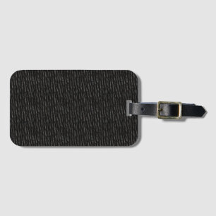 Black Textured Faux Black Leather Luggage Tag