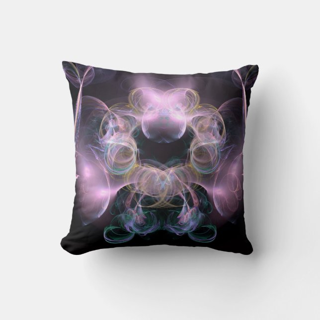   Black & Tha Smoke Modern Abstract  Cushion (Front)