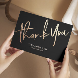 Black Thank You Elegant Universal Postcard