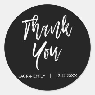 Black Thank You Envelope Seal