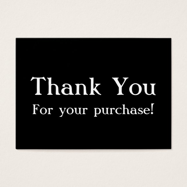 Black Thank You For your Purchase Cards (Front)