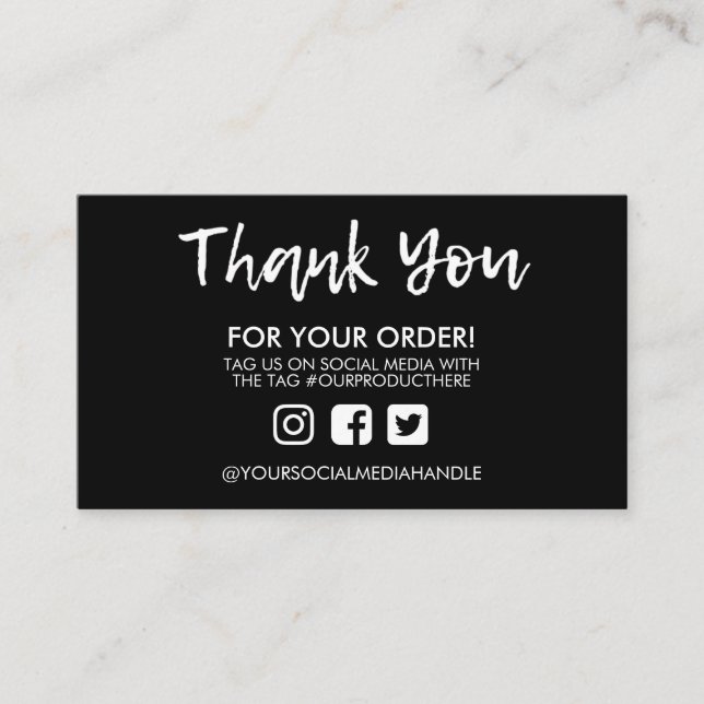 Black Thank You Media Insert Social Media (Front)