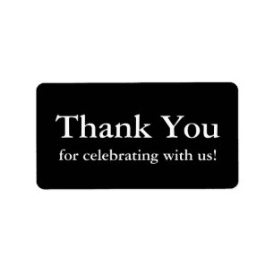 Black Thank You Stickers or Wedding Gift Labels