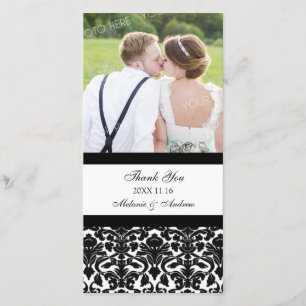 Black Thank You Wedding Photo Cards