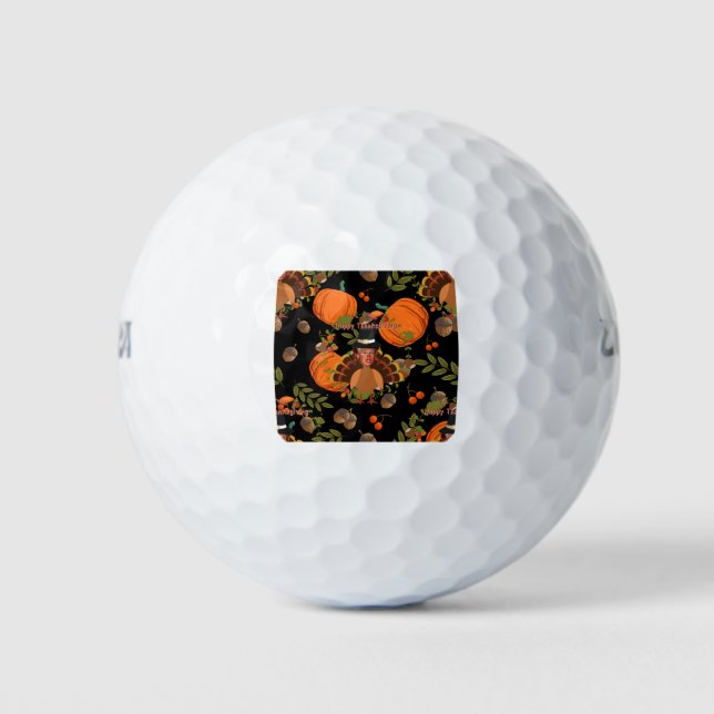 black thanksgiving trump turkey golf balls (Front)