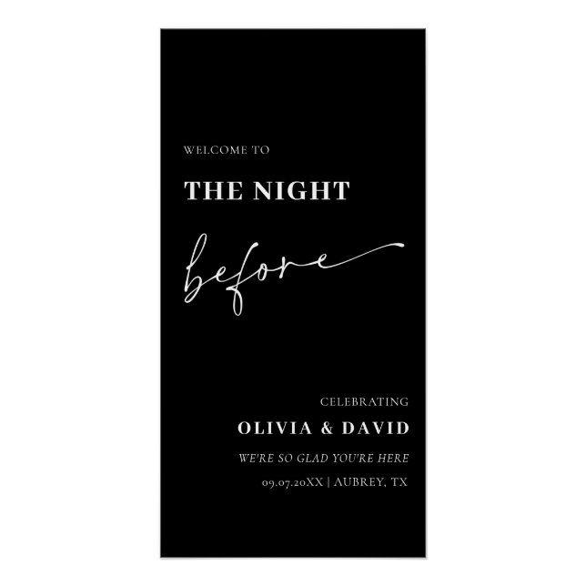 Black The Night Before Rehearsal Dinner Poster (Front)