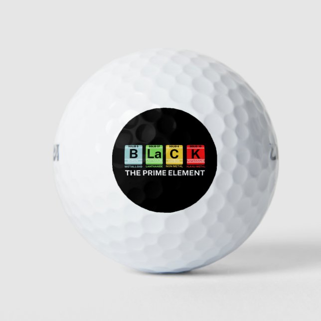 Black The Prime Element Black History Golf Balls (Front)