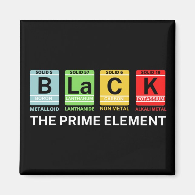 Black The Prime Element Black History Magnet (Front)
