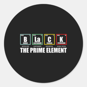 Black The Prime Element, Black History Month Perio Classic Round Sticker