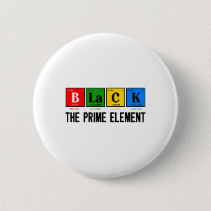Black The Prime Element Black History Month Period 6 Cm Round Badge