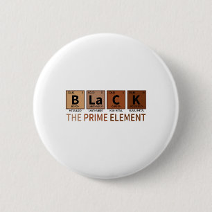 Black The Prime Element Black History Month Period 6 Cm Round Badge