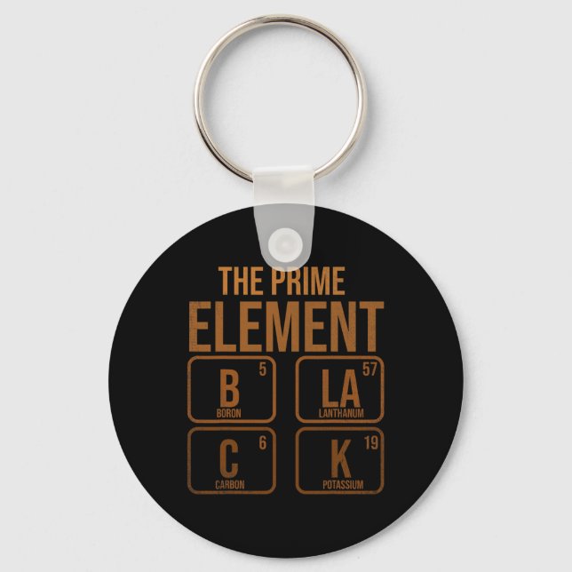 Black The Prime Element  Key Ring (Front)