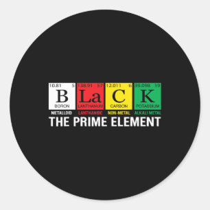 Black The Prime Element Periodic Table Black Histo Classic Round Sticker