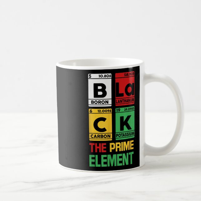 Black The Prime Element Periodic Table Black Histo Coffee Mug (Right)