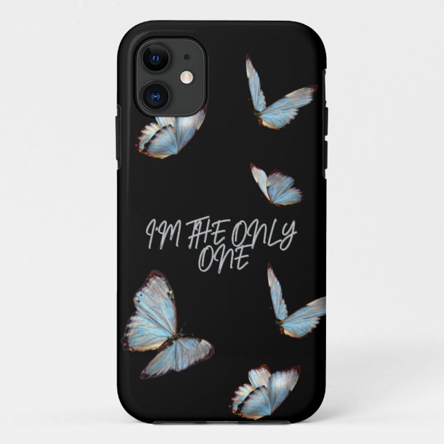 Black theme with Butterflies iPhone / iPad case (Back)