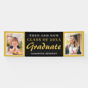 Black Then and Now Class of 2026 Graduation Photo Banner