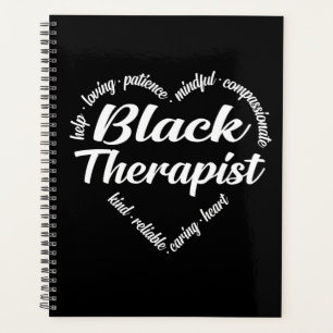 Black Therapist Heart Word Cloud Planner