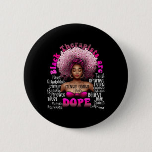 Black Therapist Mental Health Healer Floral Afro B 6 Cm Round Badge