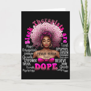 Black Therapist Mental Health Healer Floral Afro B Card