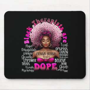 Black Therapist Mental Health Healer Floral Afro B Mouse Pad