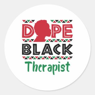 Black Therapist Mental Health Psychology Counselin Classic Round Sticker