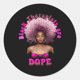 Black Therapists Mental Health Awareness Worker Classic Round Sticker