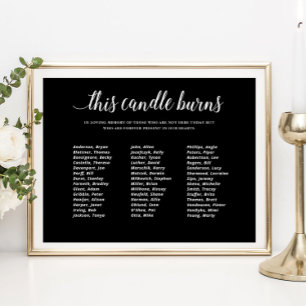 Black This Candle Burns Class Reunion Memorial Poster