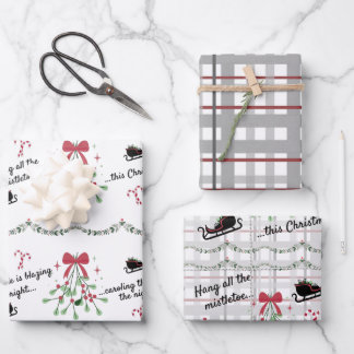 Black This Christmas Song Wrapping Paper Set