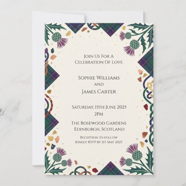 Black Thistle Add Your Own Text Invitation (Front)