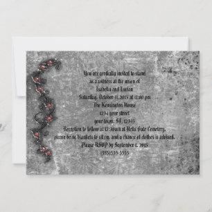 Black Thorn Roses Goth Wedding Invitation