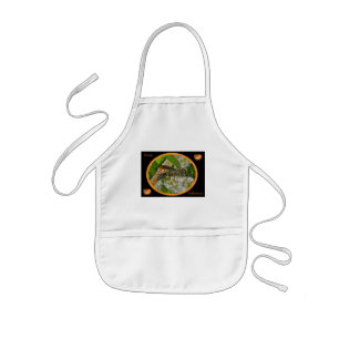 Black Thread-Waist Wasp Halloween Kids Apron