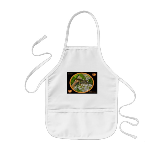 Black Thread-Waist Wasp Halloween Kids Apron (Front)