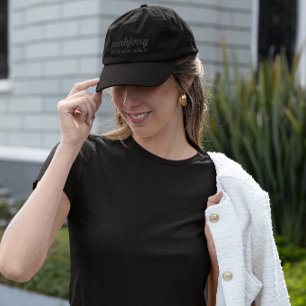 Black Threads Mahjong with Mah Girls Embroidered Hat