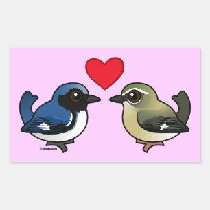 Black-throated Blue Love Rectangular Sticker