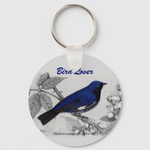 Black Throated Blue Warbler Customisable Key Ring