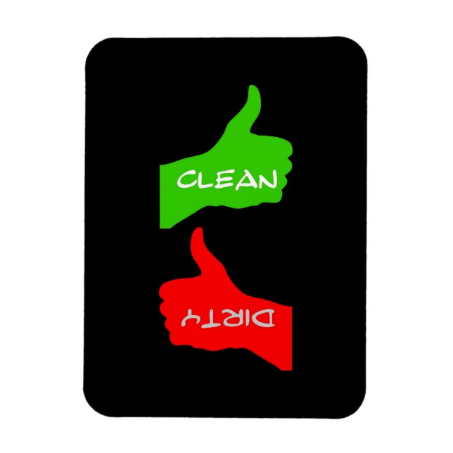 Black Thumbs Up/Down Clean/Dirty Dishwasher Magnet (Vertical)