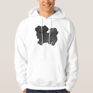 Black Tibetan Spaniel Cute Cartoon Dog Hoodie