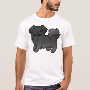 Black Tibetan Spaniel Cute Cartoon Dog T-Shirt