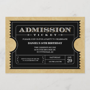 Black Ticket Invitations
