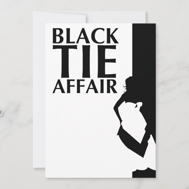 black tie affair : beautiful silhouette invitation (Front)