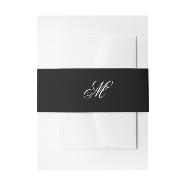 Black Tie | Black White | Belly Band Invitation Belly Band (Front Example)